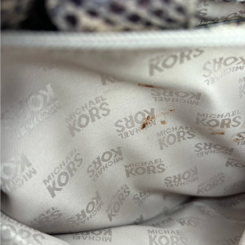 Michael Kors Gray and Tan Snake Print Satchel/Shoulder Bag